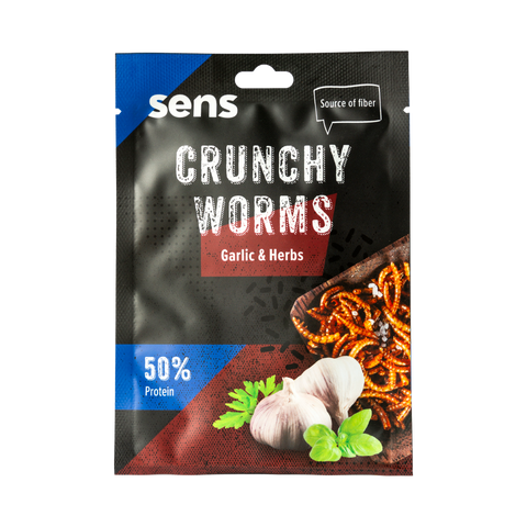 Crunchy Edible Mealworms - Garlic Herbs